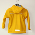 Veste de pluie PU à capuche réfléchissante jaune / imperméable